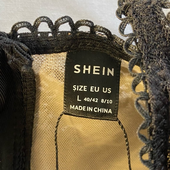 J. Crew shorts and SHEIN Black Lace Bustier Crop Top - Picture 6 of 6